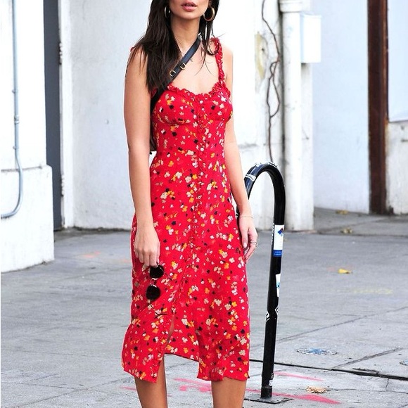 Realisation Par Juliet Midi Dress in Rouge Fleur - Picture 7 of 10